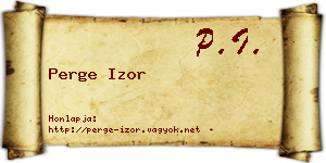 Perge Izor névjegykártya